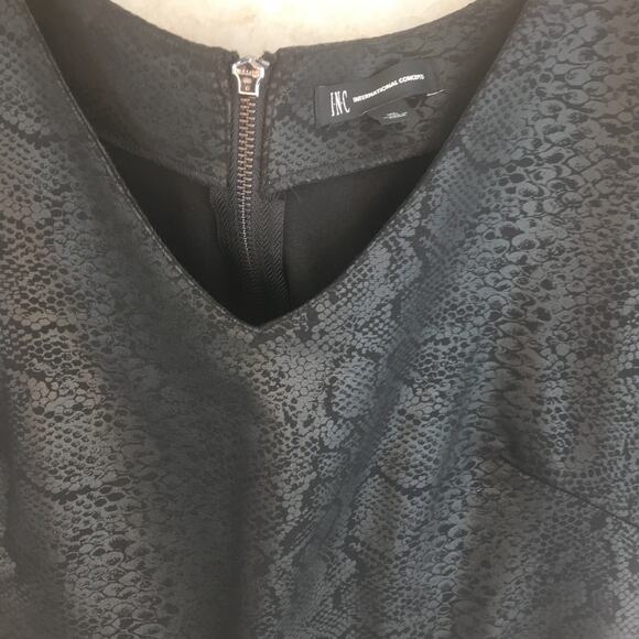 INC International Concepts Black Tone-on-Tone Leather Waist Zip-Up Dress Size XL - Picture 9 of 16